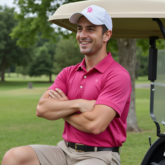 Dirty Birdie Golf Polo -Marrakesh Palm Springs Pink  - Swing Loud Look Clean