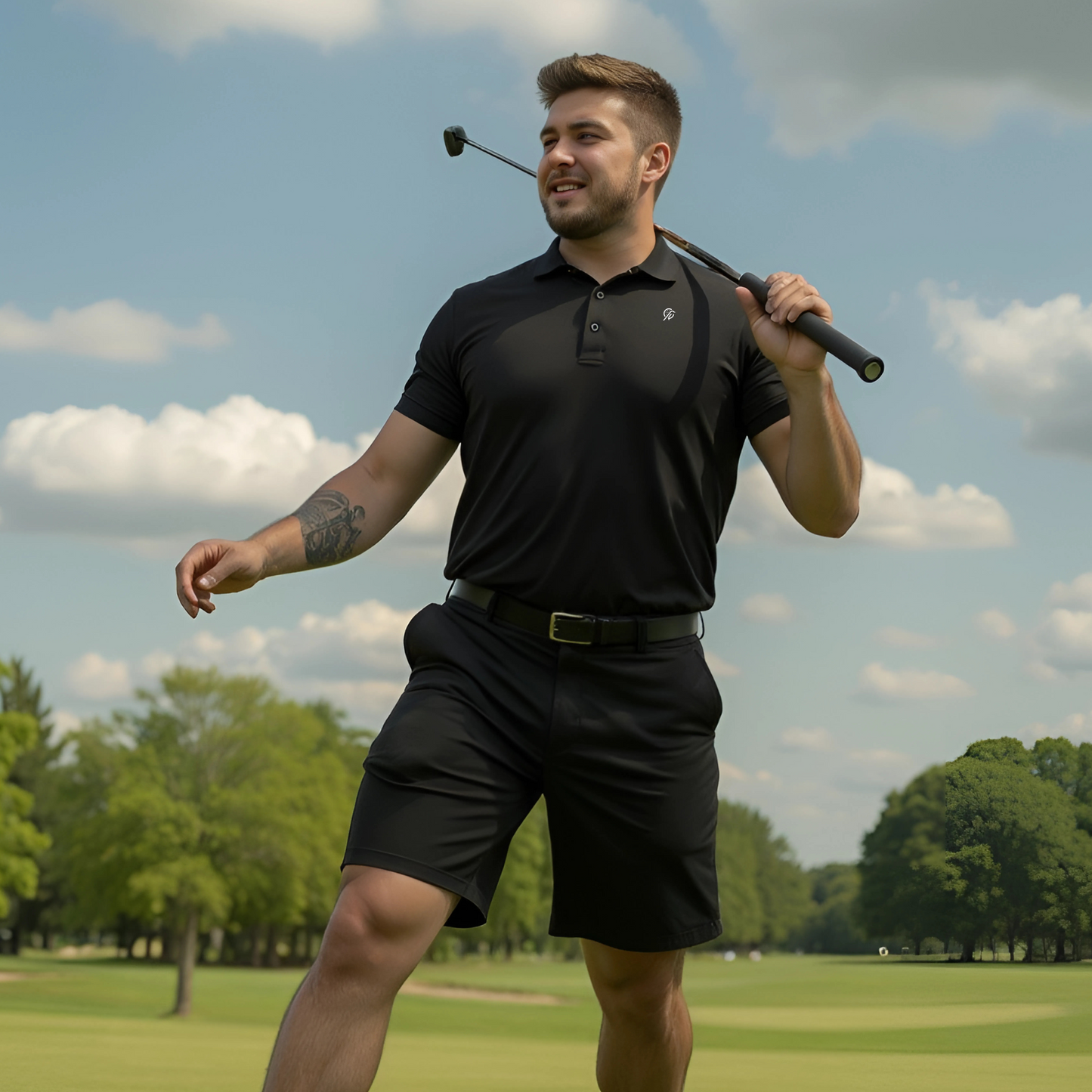 Dirty Birdie Golf Polo - The Langston Black -  for Winning Swings