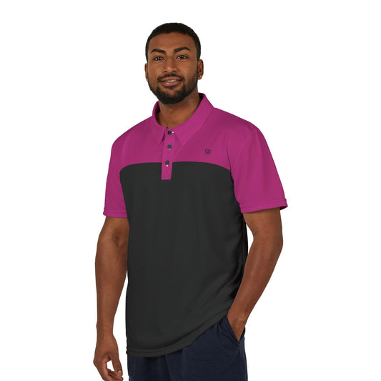 Dirty Birdie Golf Polo Color - Paiute Palm Springs Flamingo & Black - Birdies Are Rare Style Shouldn’t Be