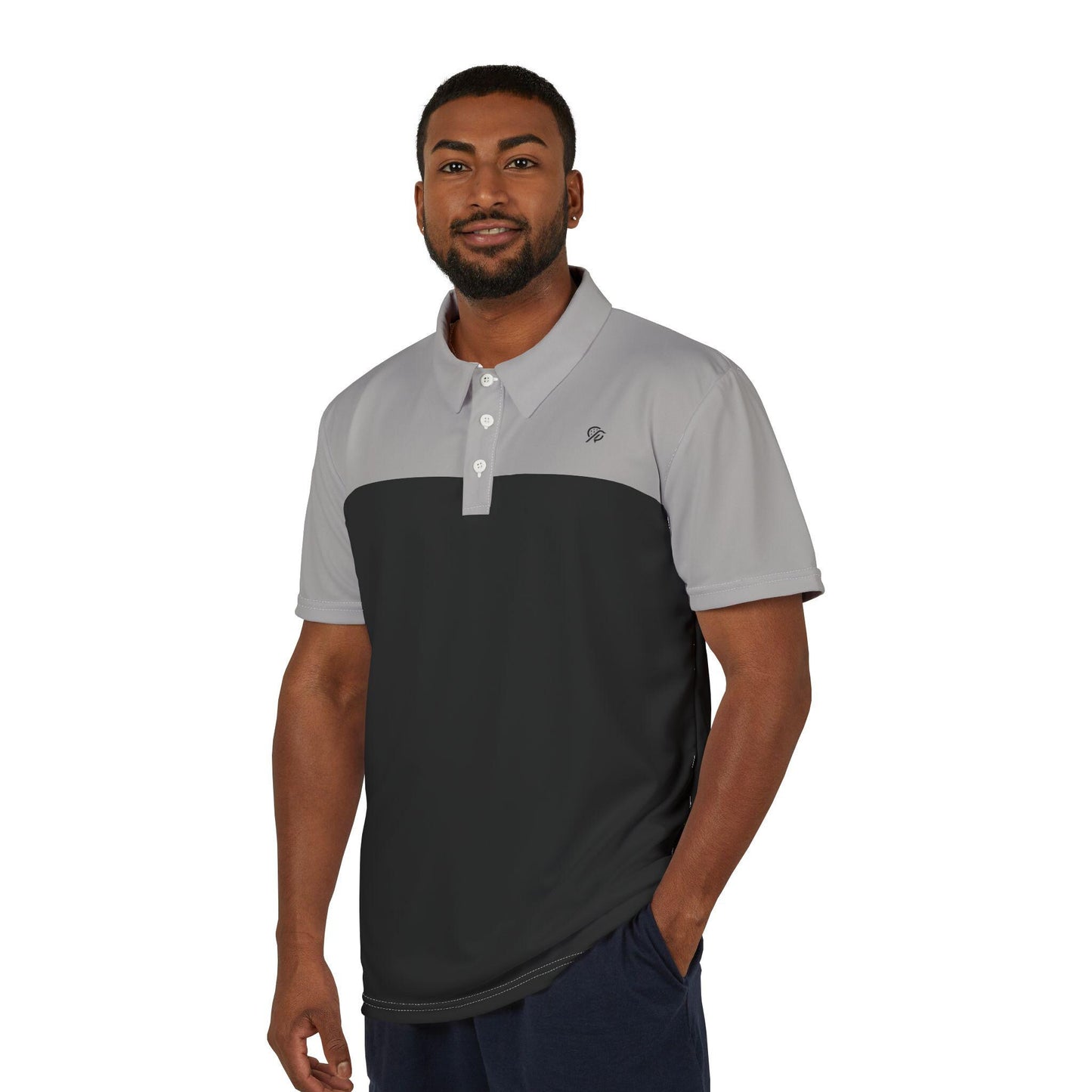 Dirty Birdie Golf Polo - Black Desert Gray & Black - Dirty Swings Clean Looks