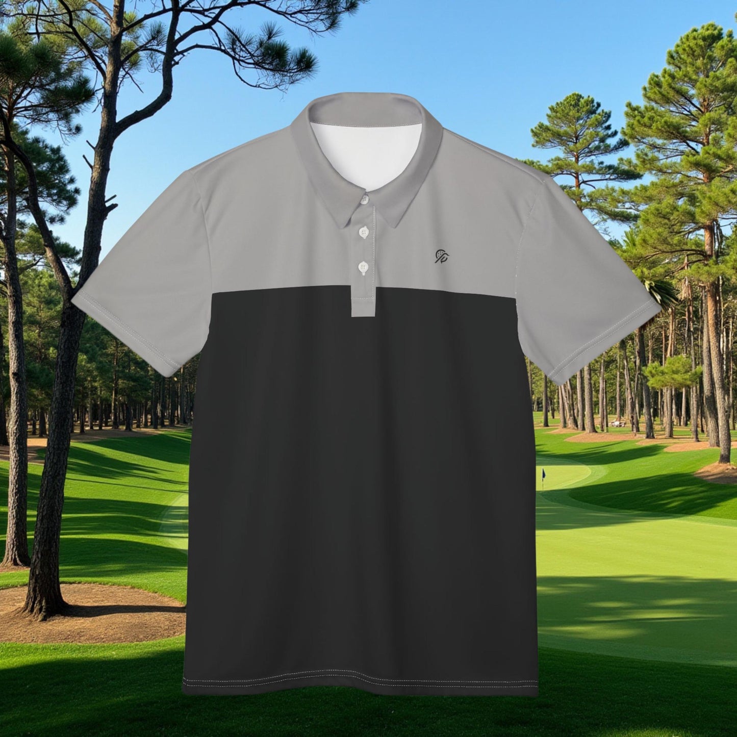 Dirty Birdie Golf Polo - Black Desert Gray & Black - Dirty Swings Clean Looks